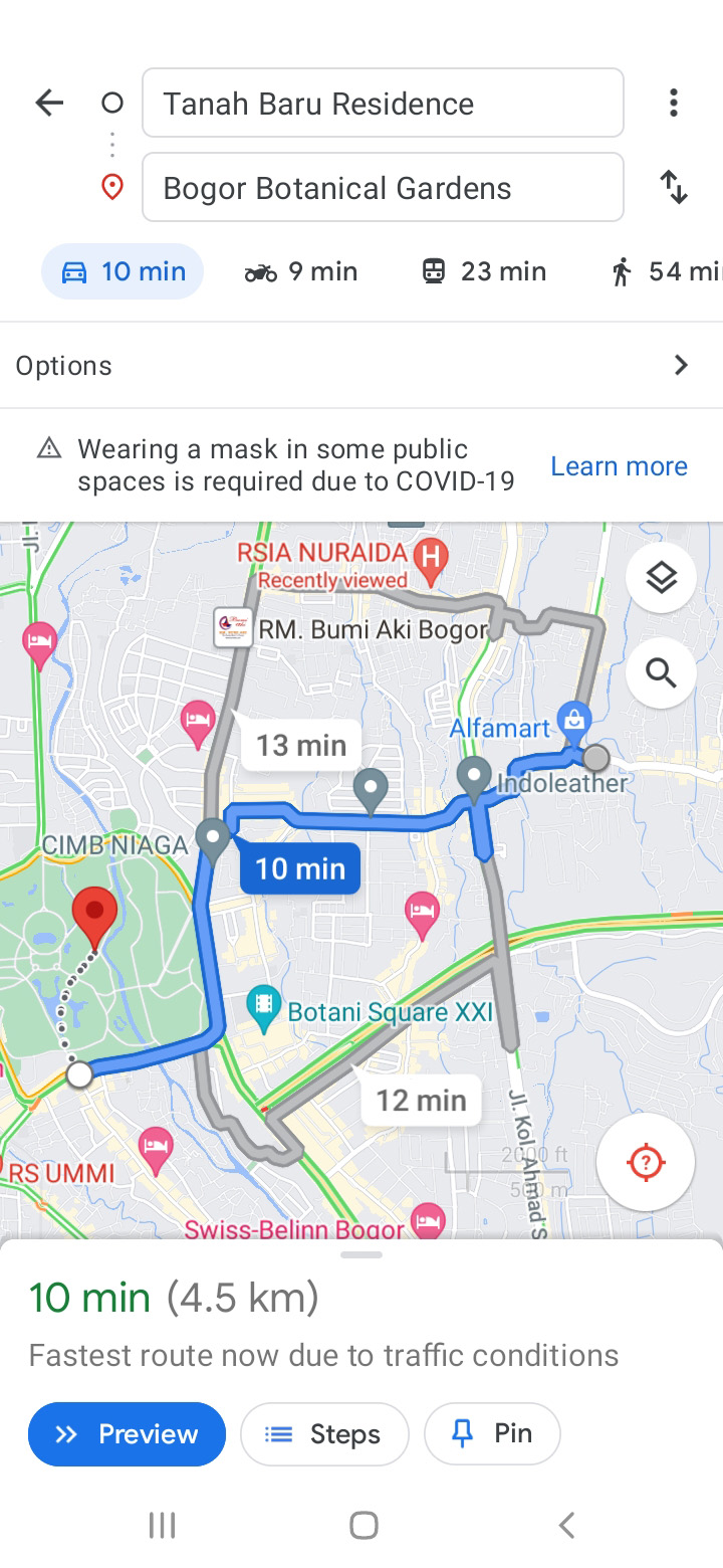 Kebun Raya Bogor dekat Tanah Baru Residence