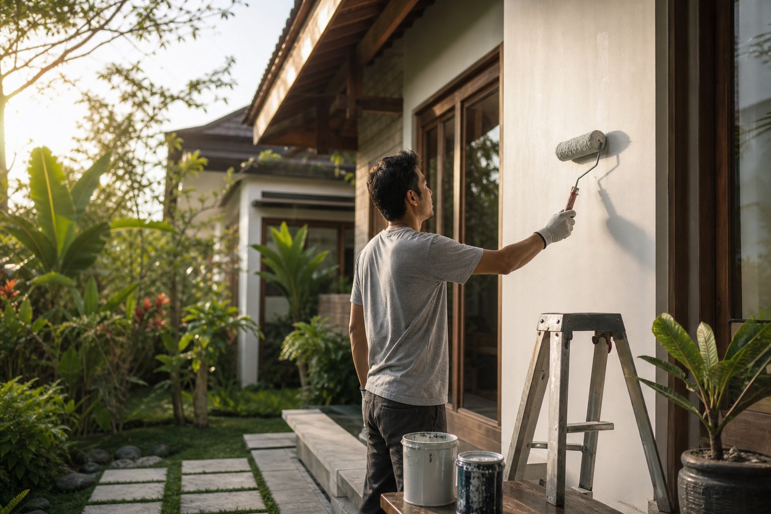 Ilustrasi merawat dan memelihara rumah